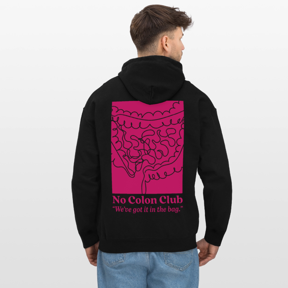 No Colon Club Softstyle® Midweight Hoodie - Black/Pink - black