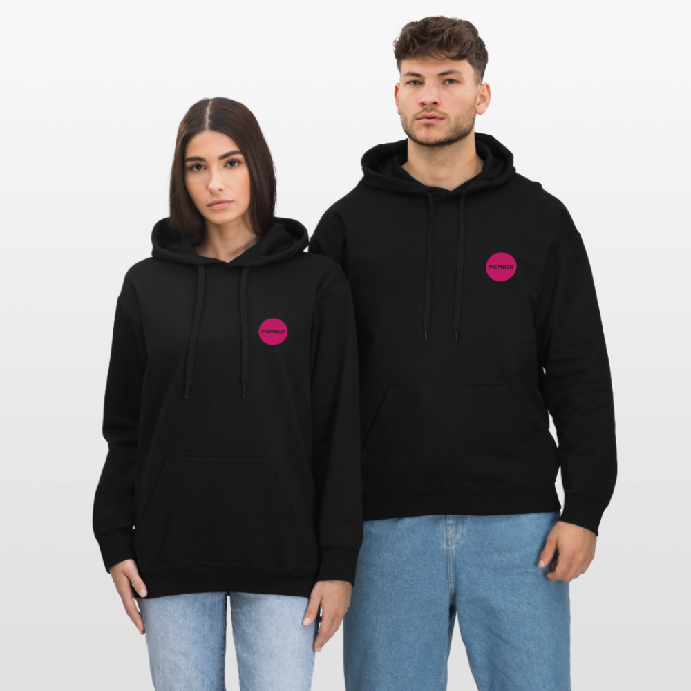 No Colon Club Softstyle® Midweight Hoodie - Black/Pink - black