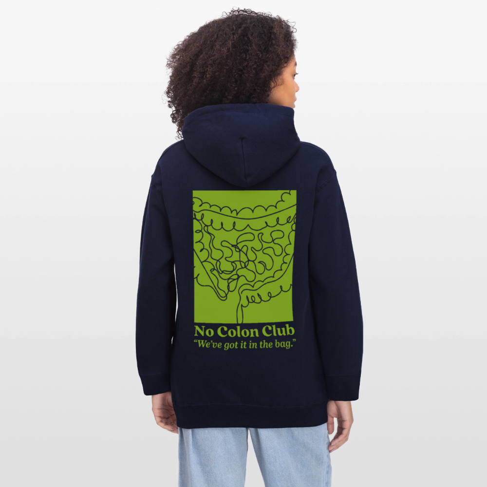 No Colon Club Softstyle® Midweight Hoodie - Navy/Green - navy