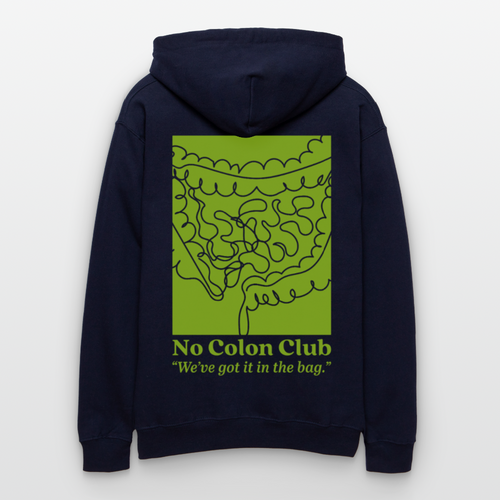 No Colon Club Softstyle® Midweight Hoodie - Navy/Green - navy
