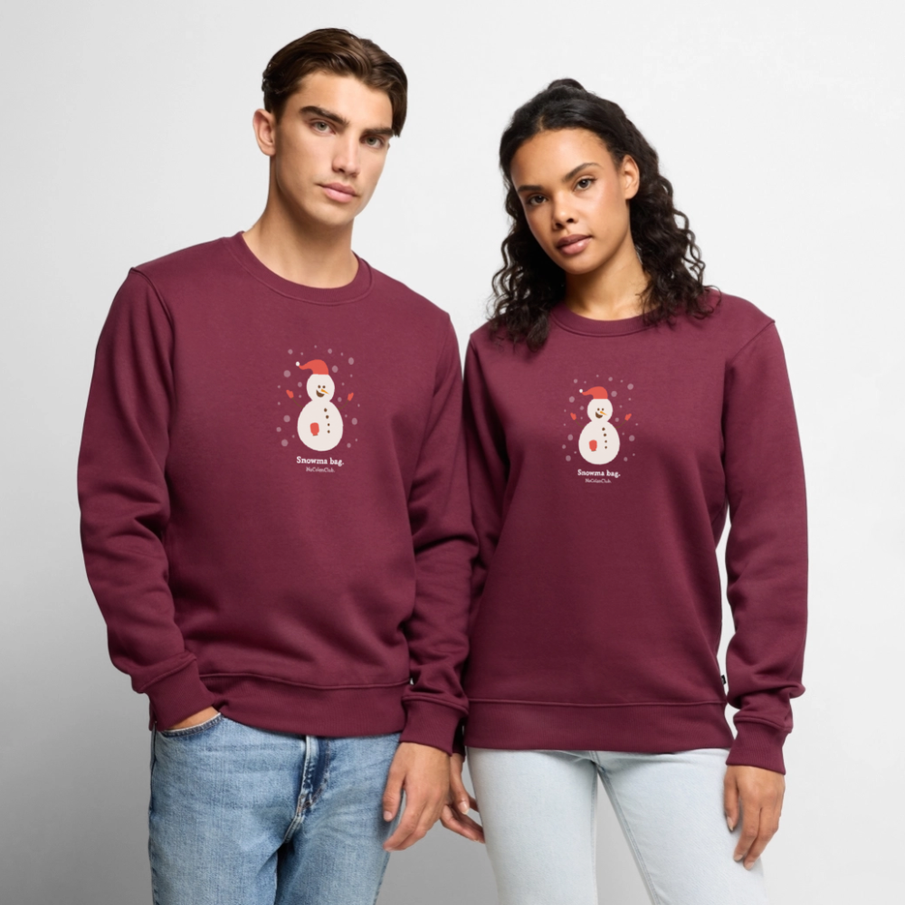 Snowma Bag Christmas Jumper - burgundy