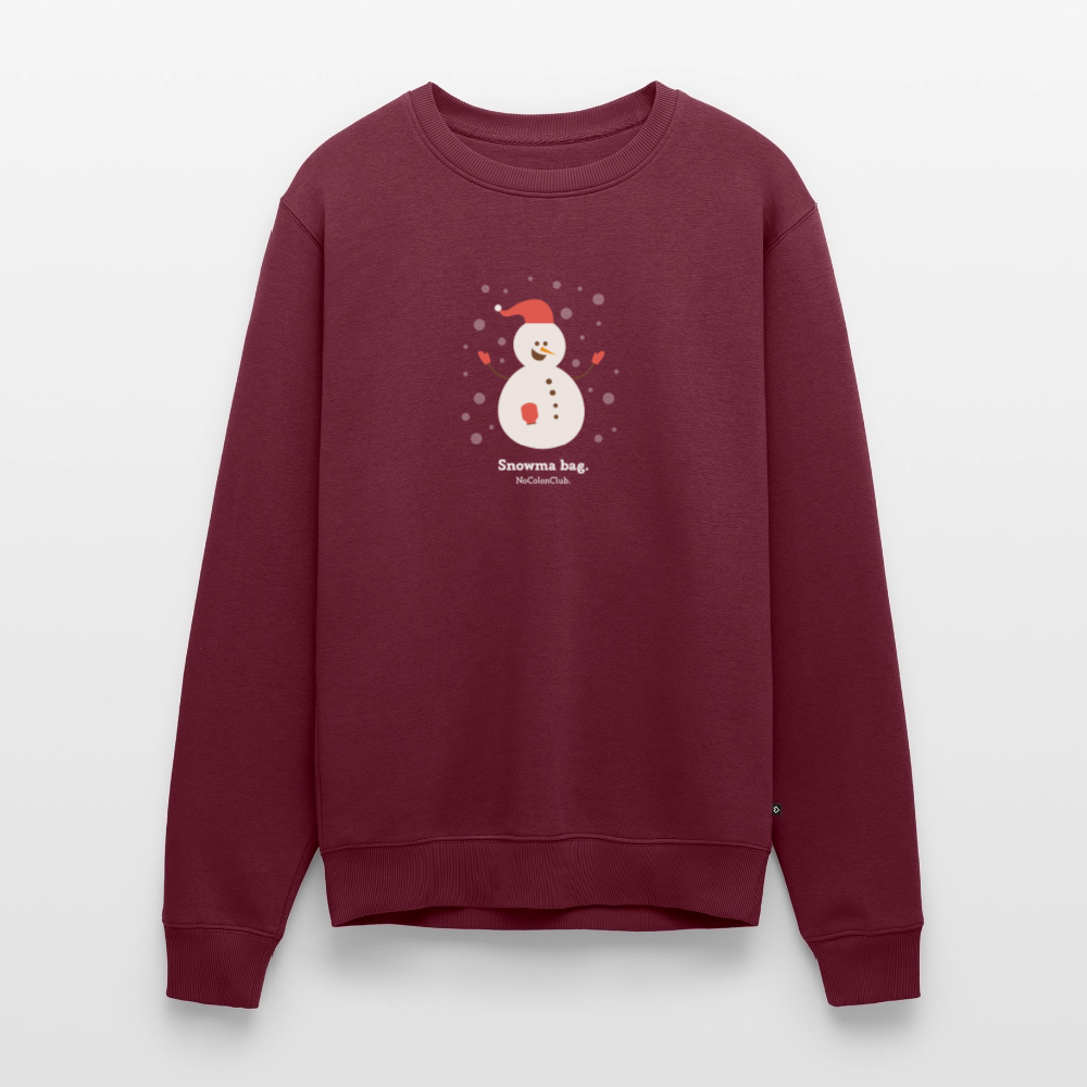 Snowma Bag Christmas Jumper - burgundy